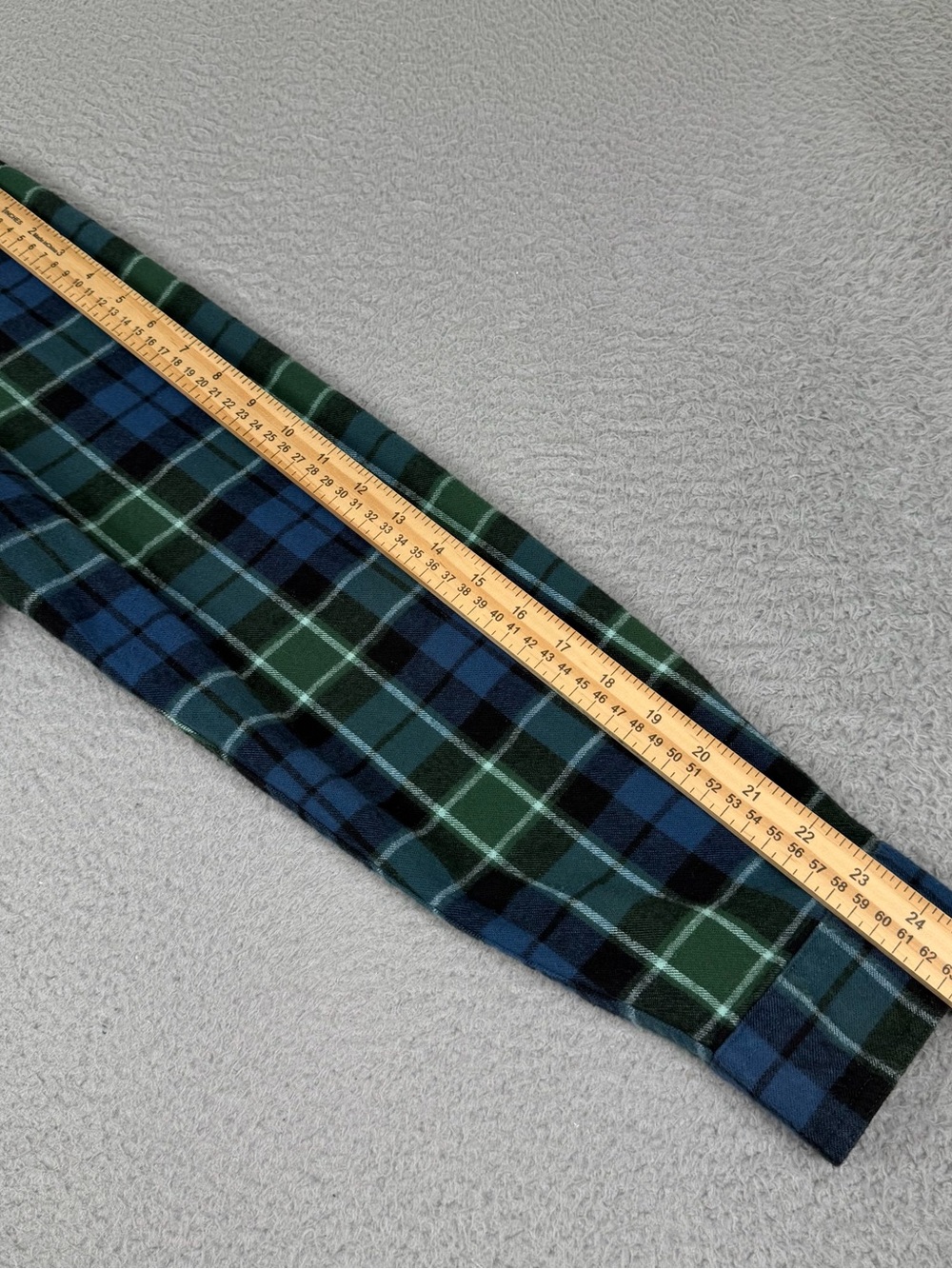 LL Bean Scotch Plaid Flannel Shirt Mens Large Blue Green Cotton Button Preppy - Picture 7 of 8
